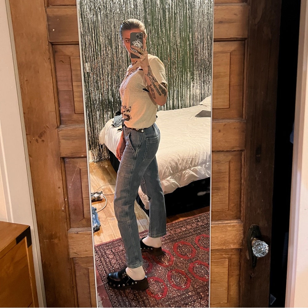 Pilcro Anthropologie work pants, Denim carpenter style. - Picture 3 of 7